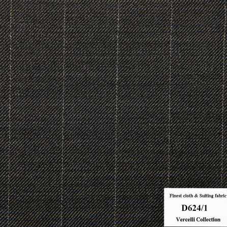 D624/1 Vercelli CVM - Vải Suit 95% Wool - Xám Sọc